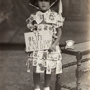 Studio portrait, little girl in Olde English Garden costume
