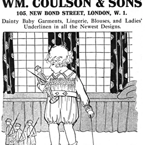 Wm Coulson, childrens clothing advert, WW1