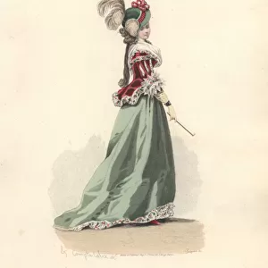 Woman in jacket and skirt, era of Marie Antoinette