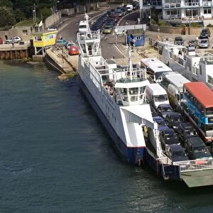 Bramble Bush Bay chain car ferry crossing to Sandbanks Peninsula Poole Harbour UK