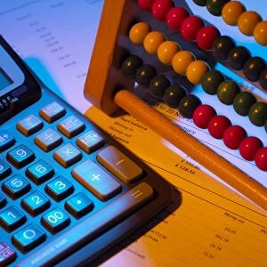 Abacus and calculator