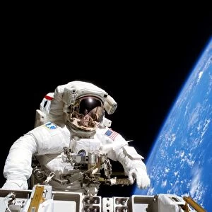 Astronaut performing a spacewalk