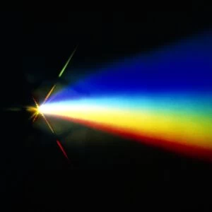 Photo of spectral colours in prism