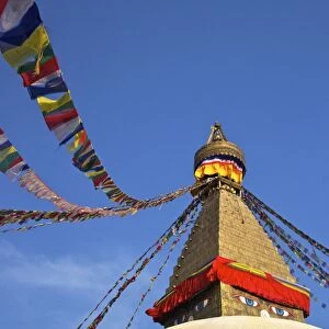 All seeing eyes of the Buddha, Boudhanath Stupa, UNESCO World Heritage Site, Kathmandu, Nepal, Asia