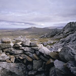 Argentinian fortification and Mount Tumbledown, Falkland Islands, South America