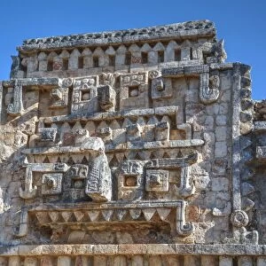 Chac Rain God mask, The Palace, Xlapak, Mayan archaeological site, Yucatan, Mexico