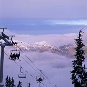 Chair lift in the early morning, 2010 Winter Olympic Games site, Whistler