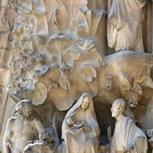 The Flight to Egypt on the Nativity Facade by Antoni Gaudi, Sagrada Familia basilica