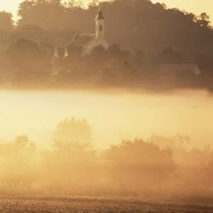 Grafrath Monastery in fog