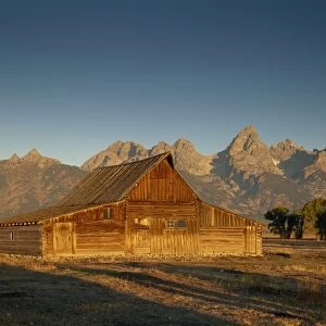 Historic barn and the Teton Range