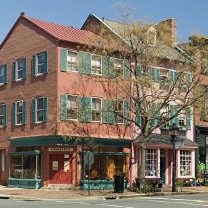 Historic buildings on Cameron Street in Old Town Alexandria, Virginia, United States of America, North America