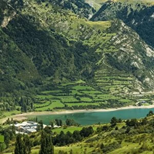 Lake Lanuza reservoir in the scenic upper Tena Valley of the Aragon Pyrenees, Lanuza
