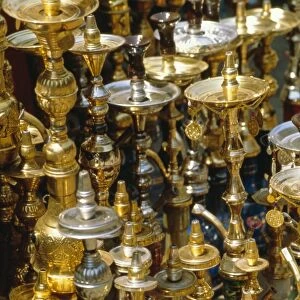 Metalware for sale in the souk (bazaar), Cairo, Egypt, North Africa, Africa