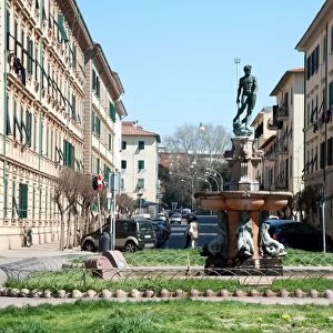 Neptune and the Nereids fountain, Piazza Modigliani, Livorno, Tuscany, Italy, Europe