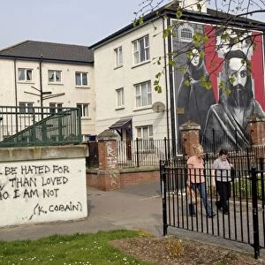 Republican murals around Free Derry Corner, Bogside, Derry, Ulster, Northern Ireland