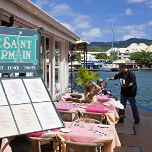 Restaurants in the French town of Marigot, St. Martin, Leeward Islands