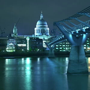 St Pauls Cathedral and the Millennium Bridge, London, England, United Kingdom