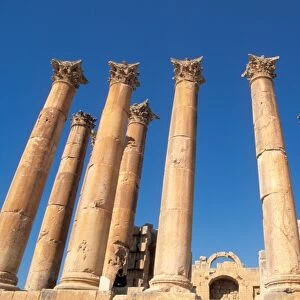 The Temple of Artemis, built in the 2nd century AD, Jerash, Jordan, Middle East