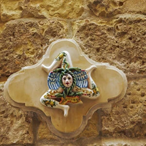 Trinacria three-legged female shaped emblematic symbol of Sicily, Italy, Europe