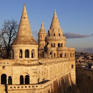 Turrets of Fishermens Bastion (Halaszbastya), Buda, Budapest, Hungary, Europe