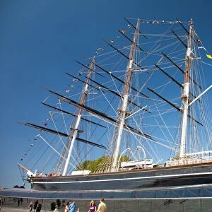 View of the Cutty Sark after restoration, Greenwich, London, England, United Kingdom, Europe