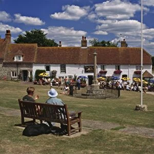 Village green and pub in East Dean, East Sussex, England, United Kingdom, Europe