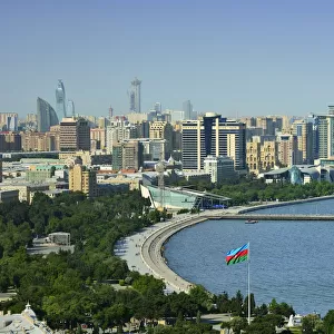 Baku and the Caspian Sea. Azerbaijan