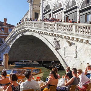 bar terrace at Rialto bridge, Venice