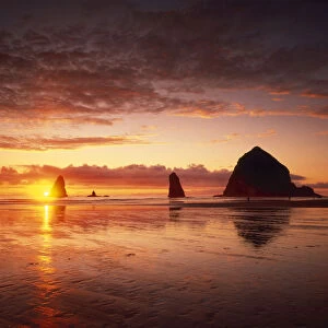 Cannon Beach at Sunset, Oregon, USA