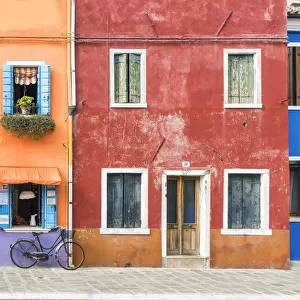 Colourful Houses & Bike, Burano, Venice, Italy