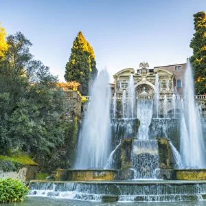 The fountain of Neptune in Villa d Este in Tivoli. Europe, Italy, Lazio