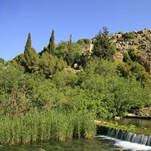 Israel, Golan Heights, the Banias stream, a source of the Jordan River, the Grotto