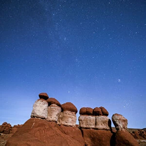 Milky way above rock formations at Little Egypt, Utah, Western United States, USA