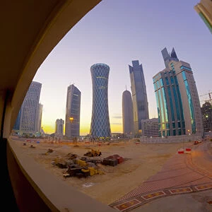 Qatar, Doha, right to left Palm Tower, Burj Qatar, Tornado Tower