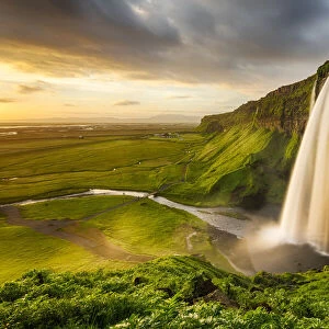 Seljalandsfoss waterfall in summer, Iceland