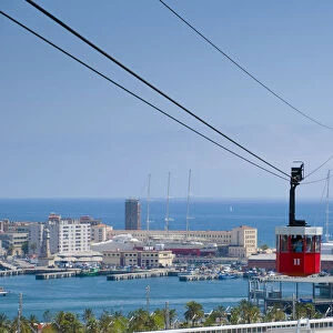 Spain, Barcelona, Cable Car (Transbordador Aeri)