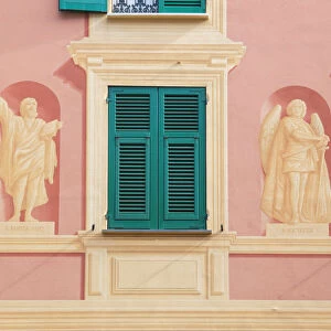 Traditional Ligurian house facade, Bogliasco, Liguria, Italy