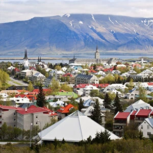 View of Reykjavik from the top of Perlan, Iceland
