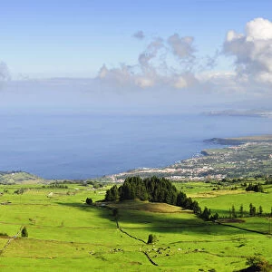 Volcanic craters along the Sao Miguel island. Azores islands, Portugal