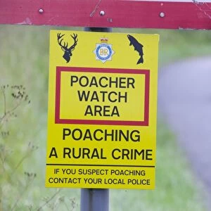 Poacher watch signs at Levens Cumbria UK