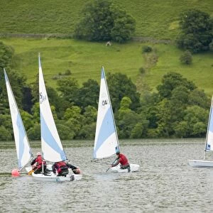 Sailing Boats on Ullswater in the Lake district UK