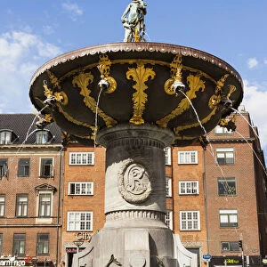 Denmark, Copenhagen, Caritas Fountain, also called Caritas Well, Gammeltorv