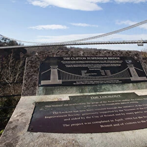 England, Bristol, Clifton Suspension Bridge from the look out position