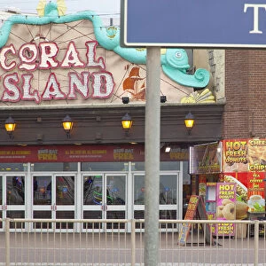 England, Lancashire, Blackpool, Coral Isalnd, seafront promenade tourist attraction arcade