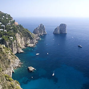 Faraglioni Rocks from Punta del Cannone viewpoint with Augustus Gardens bottom left