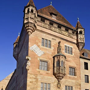 Germany, Bavaria, Nuremberg, Nassauer Haus with Chorlein or Oriel window
