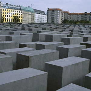 GERMANY, Berlin Stele at the Holocaust Memorial created by architect Peter Eisenman in