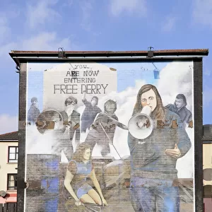 Ireland, North, Derry, The Peoples Gallery series of murals in the Bogside Mural known