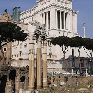 Italy, Lazio, Rome, Foro Romano, ruins at the base of Capitoline Hill