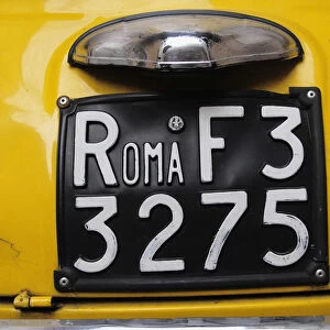 Italy, Lazio, Rome, Roma yellow number plate